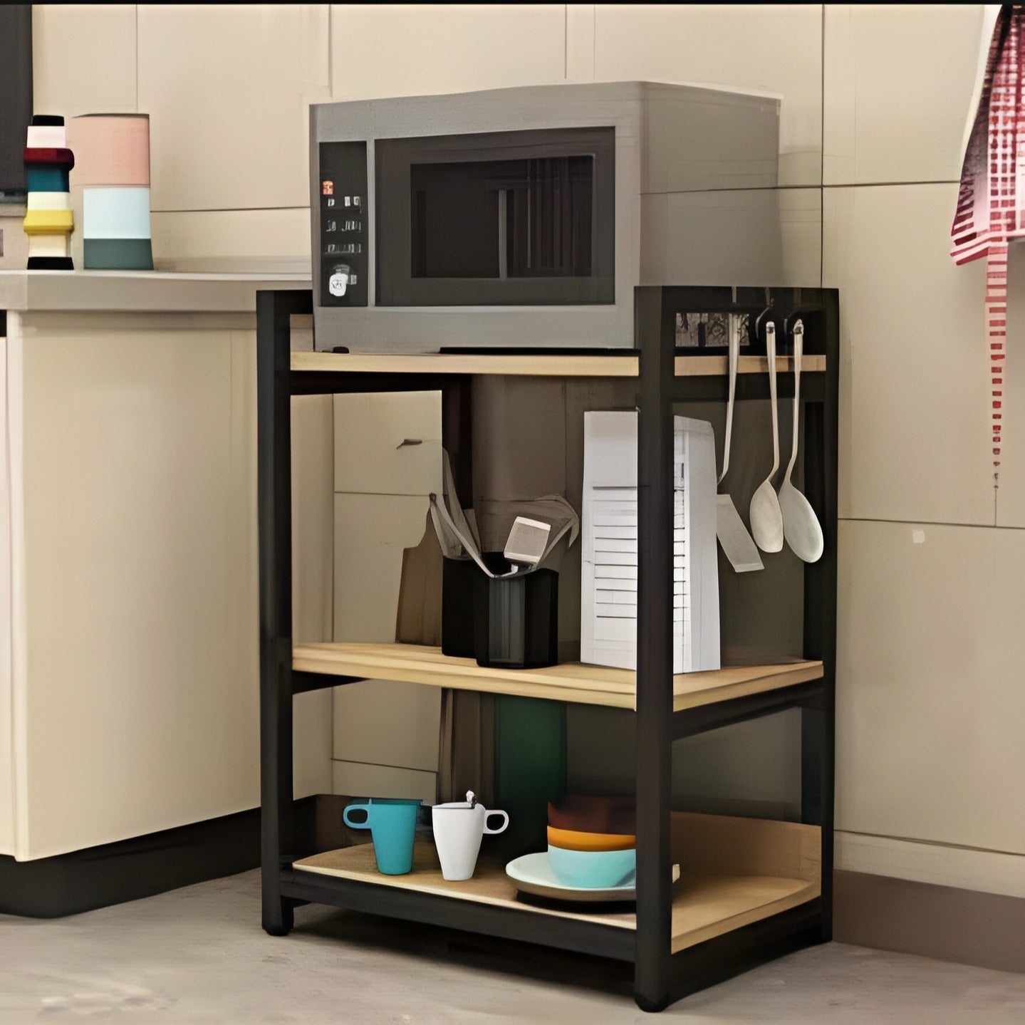 Large Kitchen Storage Rack | Multi-Layer Microwave Stand