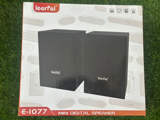 Leerfei Mini Digital Speaker E-1077 | Best Portable Black Speaker