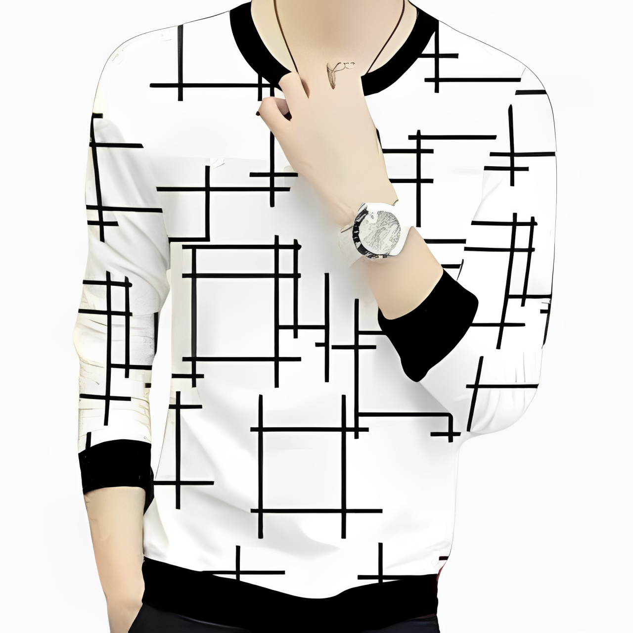 Long Life Full Sleeves T-Shirt & Black Zipper Jacket