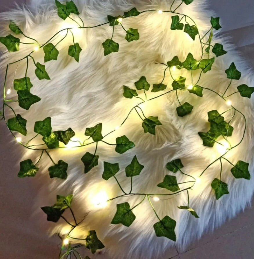 M. D. Mir Artificial Plant Leaves with 10ft Fairy Lights