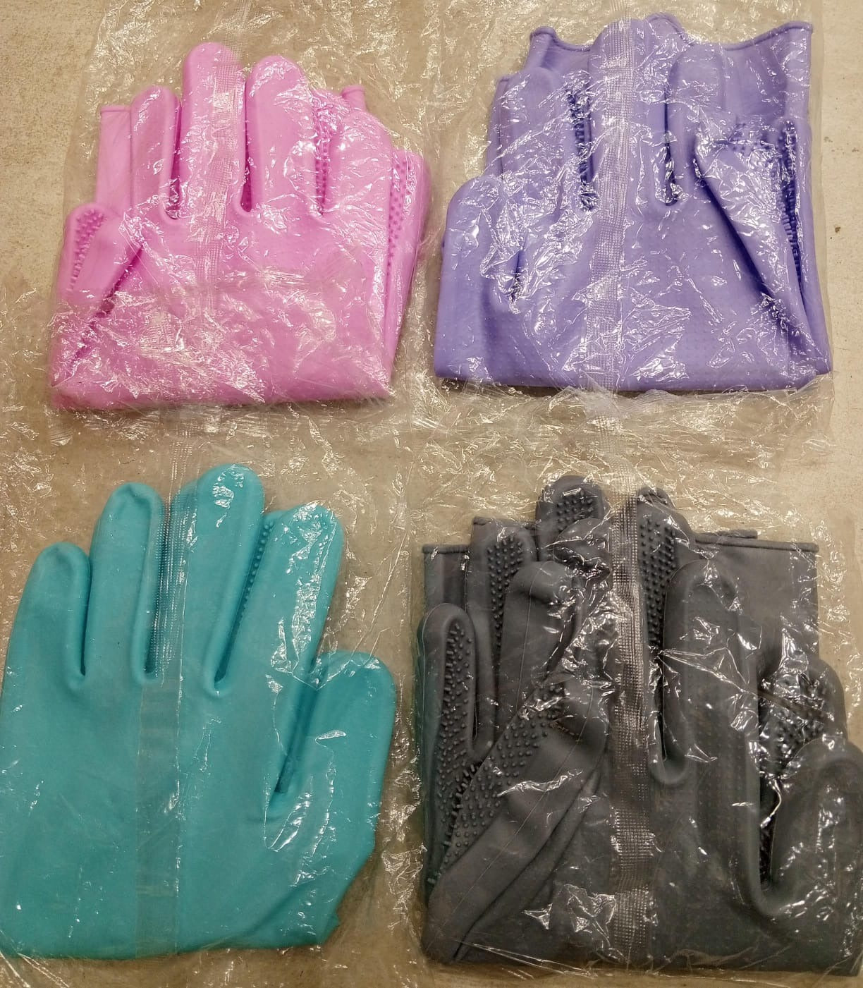 Magic Silicone Dishwashing Gloves with Built-In Scrubber