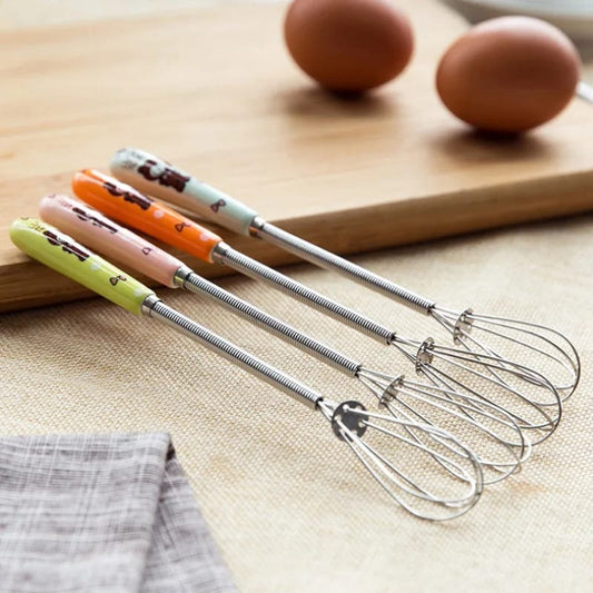 Mini Rotary Hand Mixer Egg Beater – Manual Baking Tool
