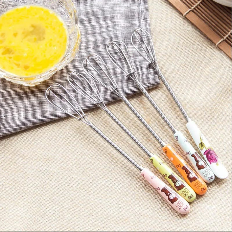 Mini Rotary Hand Mixer Egg Beater – Manual Baking Tool