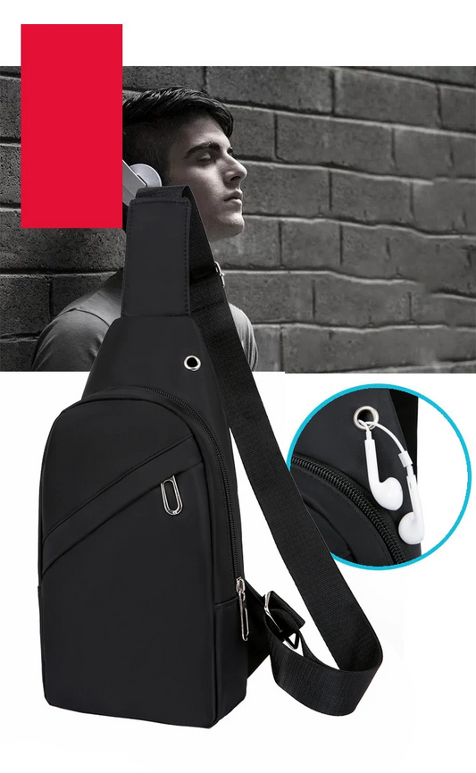 Minimalist Black Crossbody Sling Bag – Lightweight Travel Bag