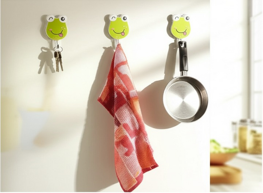 Pack of 3 Cartoon Wall Hooks – Waterproof, Heavy Duty, No-Drill