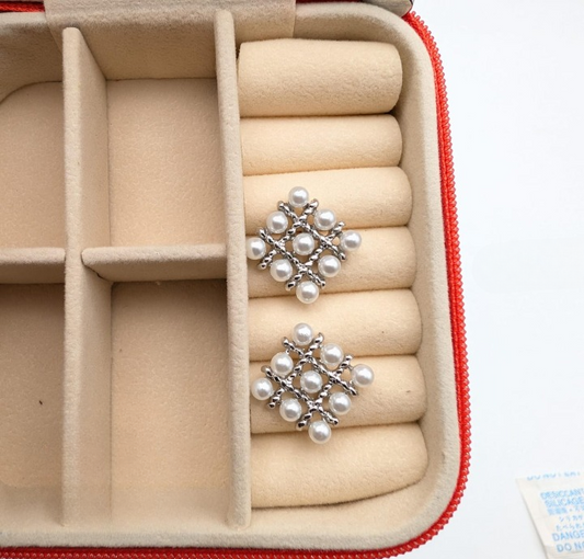 Pearl Square Korean Earrings – Elegant Women’s Jewelry