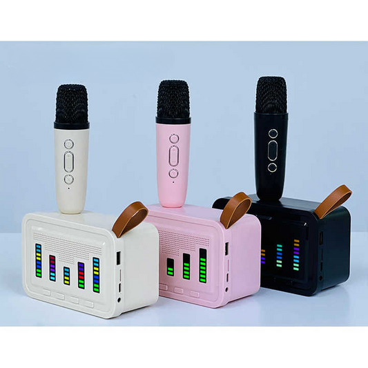 Portable Bluetooth Karaoke Speaker with Wireless Mic – Random Color