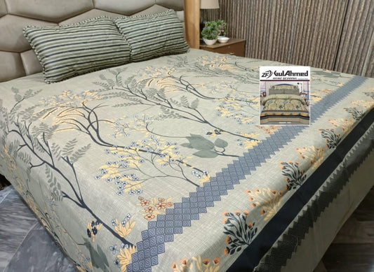 Printed King Size Cotton Bedsheet Set With Pillow Covers