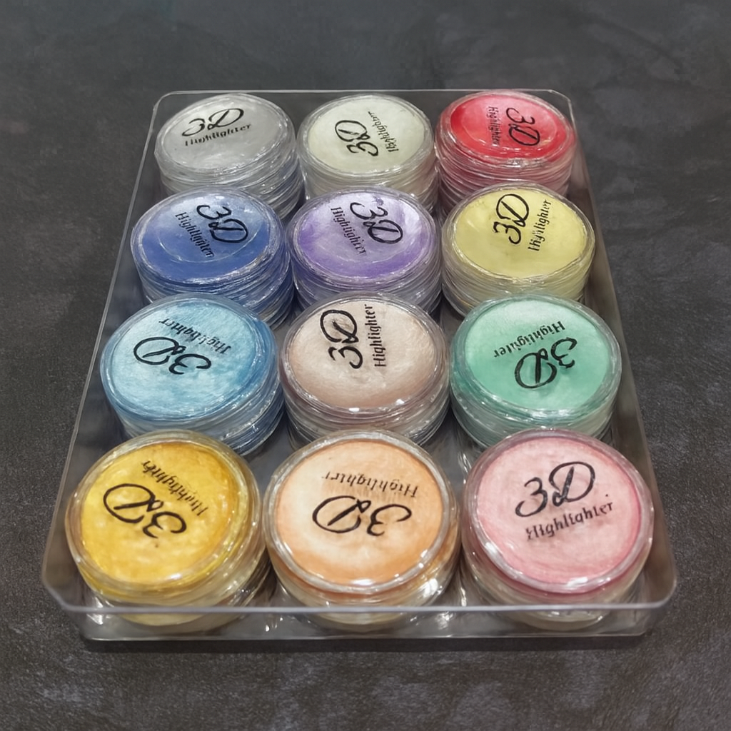 Professional 3D Highlighter 12 Color Shimmer Palette