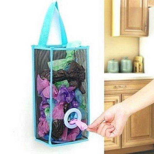 Reusable Plastic Bag Storage Basket for Kitchen & Grocery