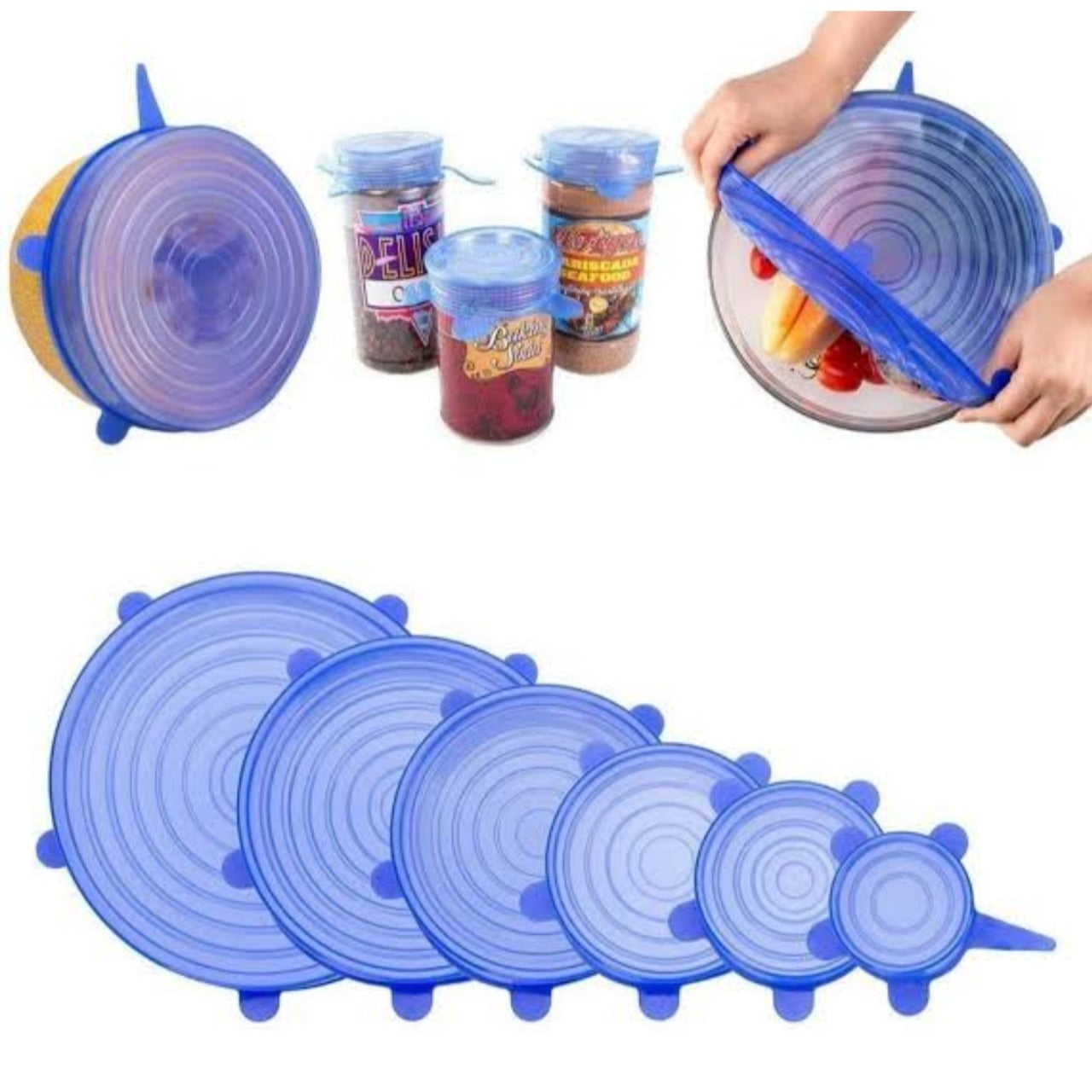 Reusable Silicone Lid Covers – Kitchen & Food Storage Organizer