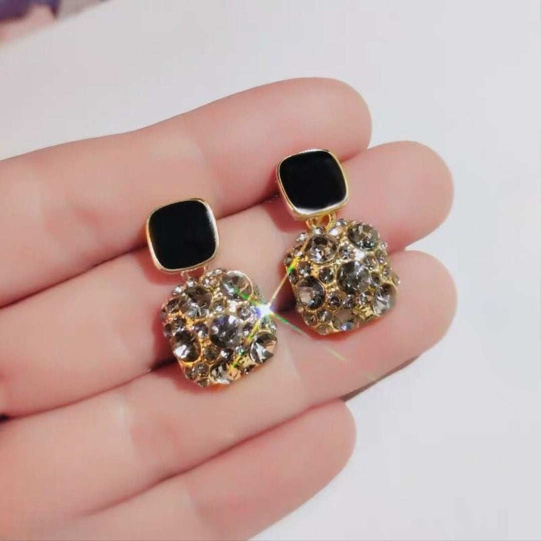 Rhinestone Square Earrings – Elegant Women’s Fashion Jewelry