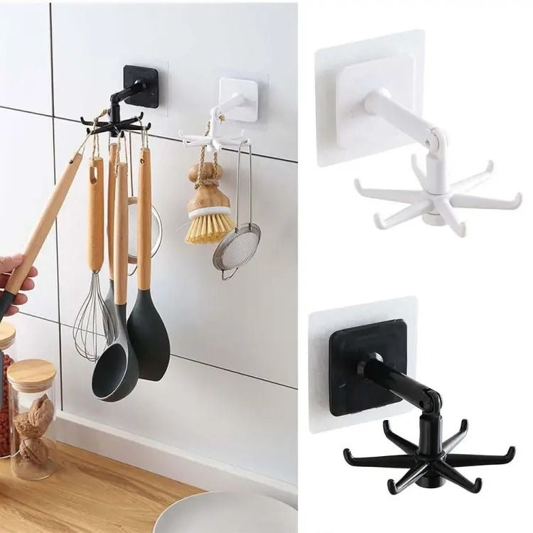 Rotatable Kitchen Organizer Rack – Space-Saving Storage Hook