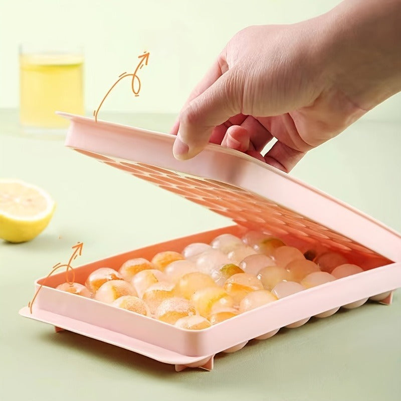 Round Ice Cube Tray Mold - Pink & Blue Plastic Sphere Maker