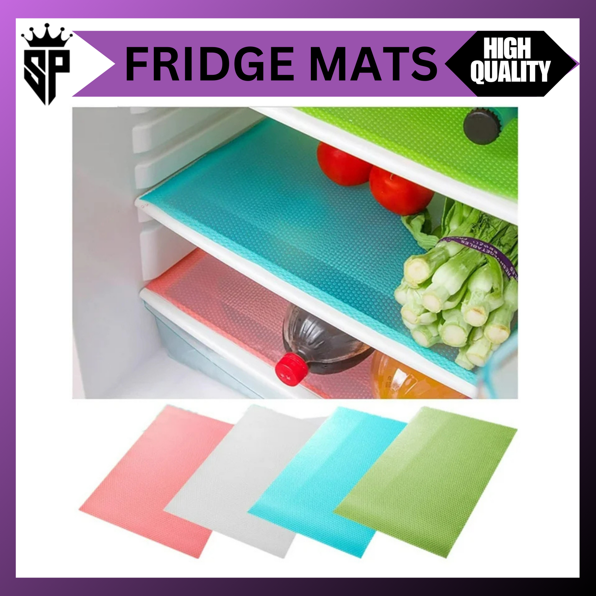 SP Dealz Waterproof Refrigerator Mats | Washable Fridge Liners