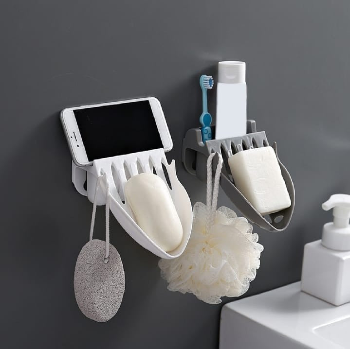 Self Adhesive Soap & Toothbrush Holder Stand