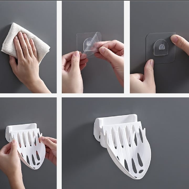 Self Adhesive Soap & Toothbrush Holder Stand