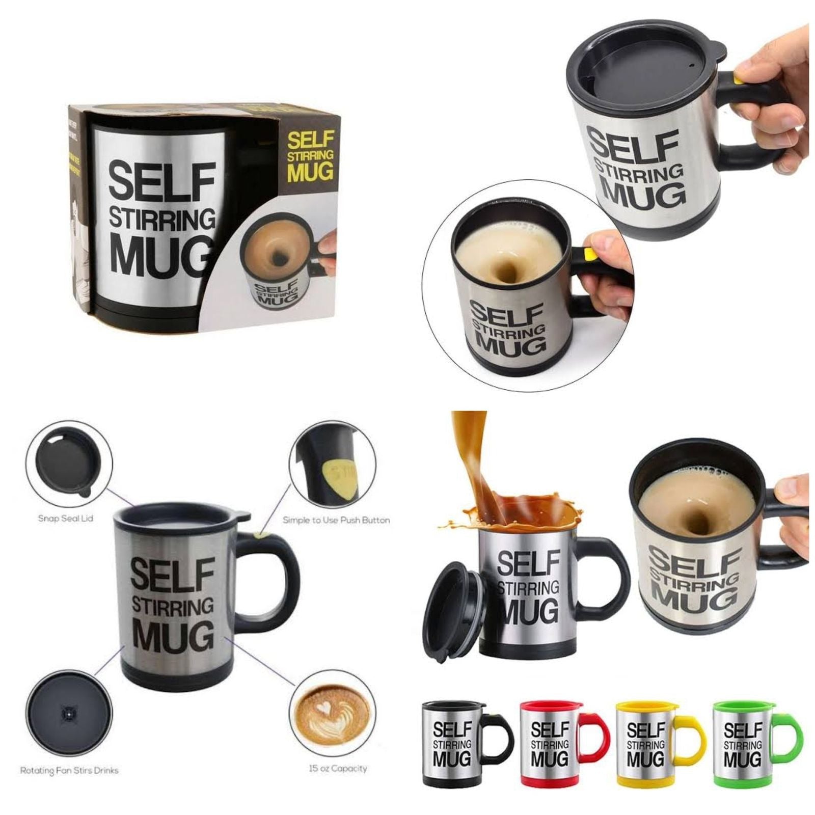 Self Stirring Mug Cell Operated Random Colors