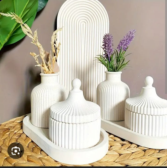 Set Of 3 Home Decor Jewelry Box Vase Tray