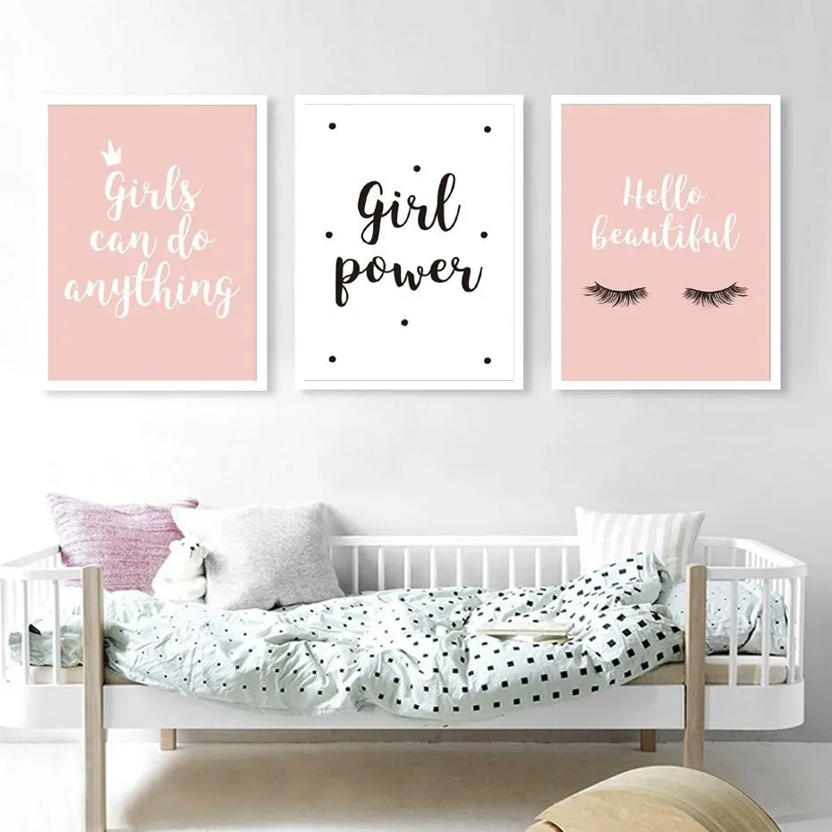Set of 3 Girl Power Posters Wall Art