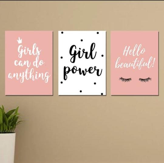 Set of 3 Girl Power Posters Wall Art