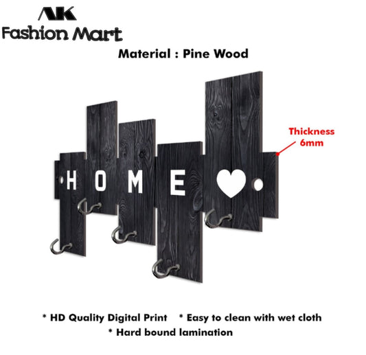 Simple and stylish wooden key holder for wall decor. Perfect for home, bedroom, office, or entryway organization.