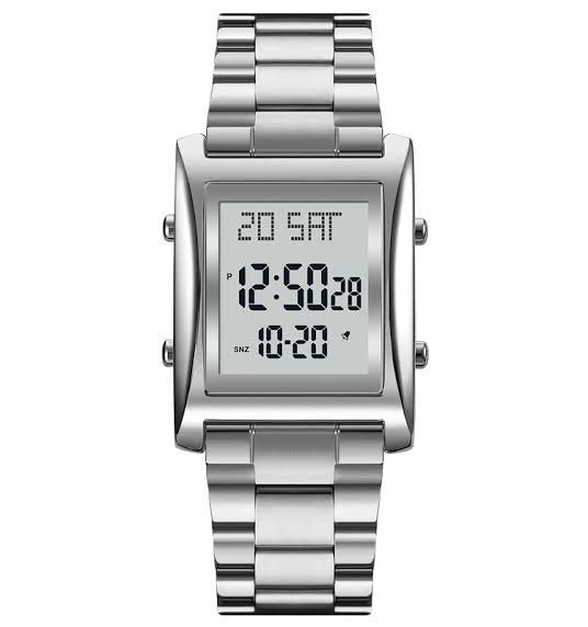 Skmei Men’s Digital Square Stainless Steel Watch