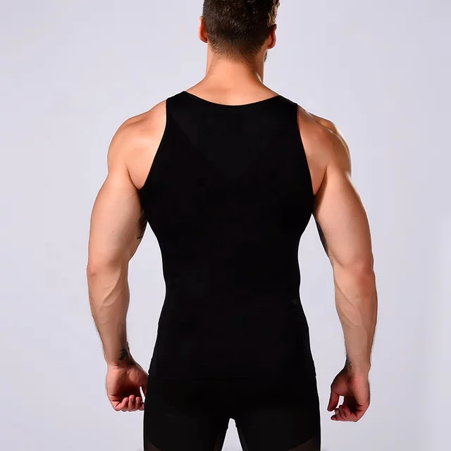 Slim N Fit Body Shaper Vest Shirt - Tank Top Sleeveless Shapewear For Men (Black)