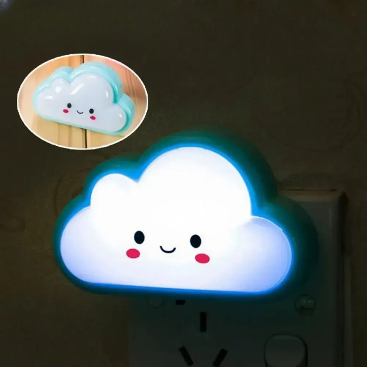 Smiley Cloud LED Plug-In Night Light For Kids