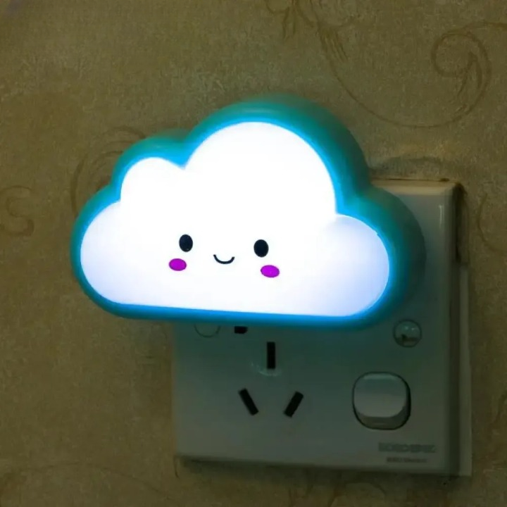 Smiley Cloud LED Plug-In Night Light For Kids