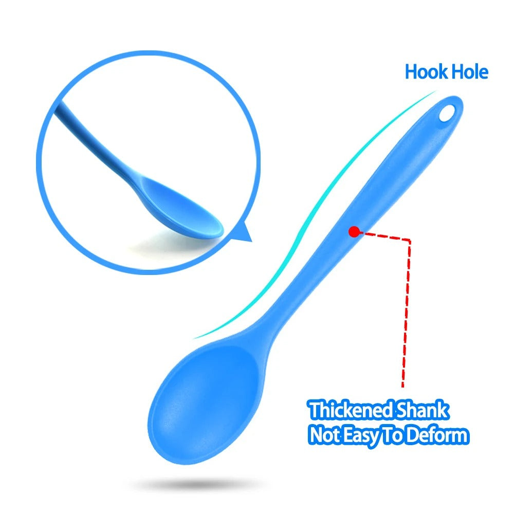 Soft Silicone Long Handle Spoon Cooking Utensil