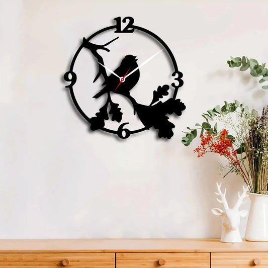 Sparrow 3D Wooden Wall Clock For Bedroom