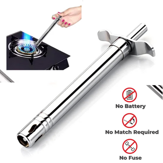 Stainless Steel Refillable Kitchen Stove Lighter with Free Refiller