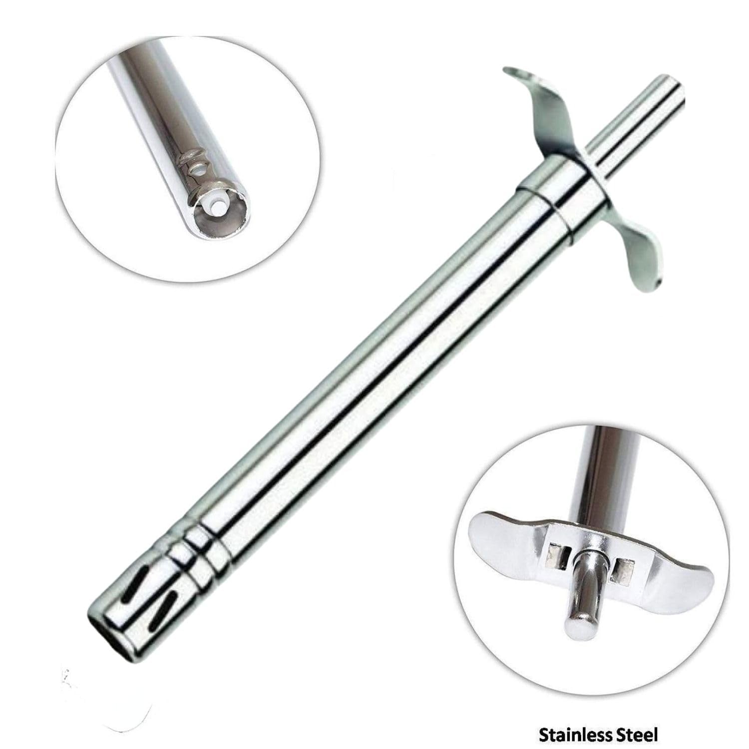 Stainless Steel Refillable Kitchen Stove Lighter with Free Refiller