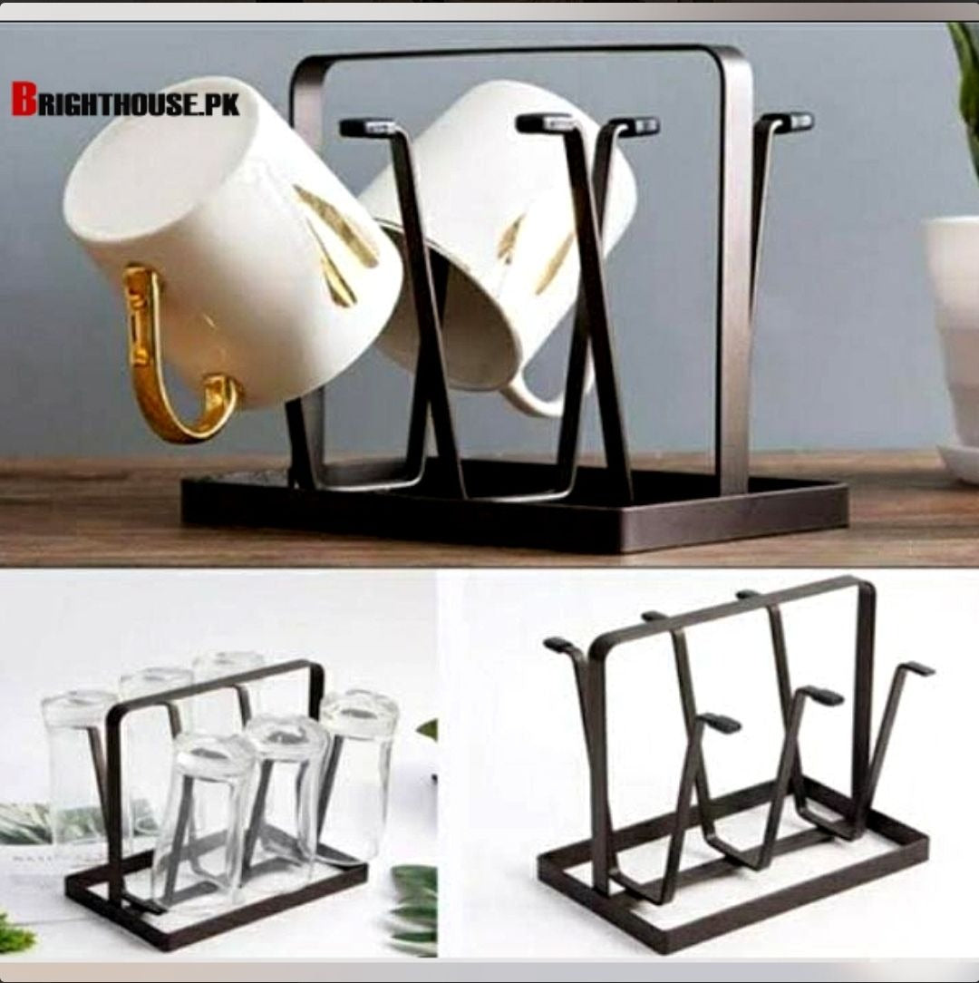 Stainless Steel Under Cabinet Cup & Glass Holder Rack