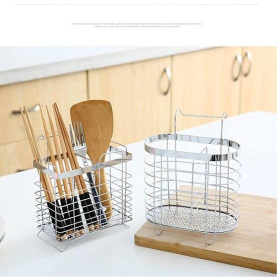 Steel Spoon Holder Kitchen Utensil Organizer Rack