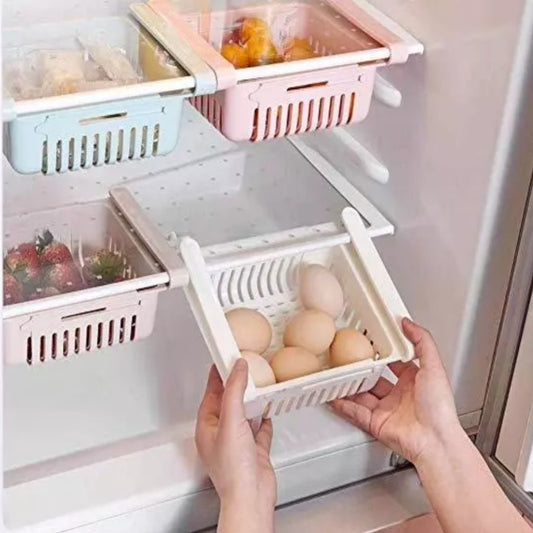 Stretchable Fridge Organizer Basket – Adjustable Space Saver