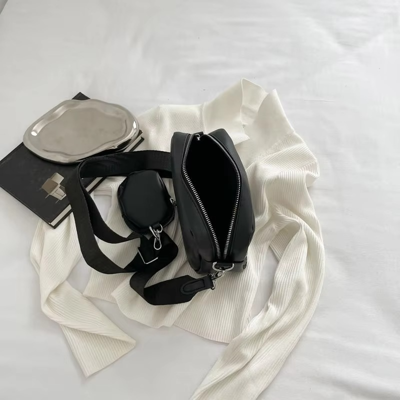 Stylish Convertible Crossbody Bag For Girls - Black PU Leather