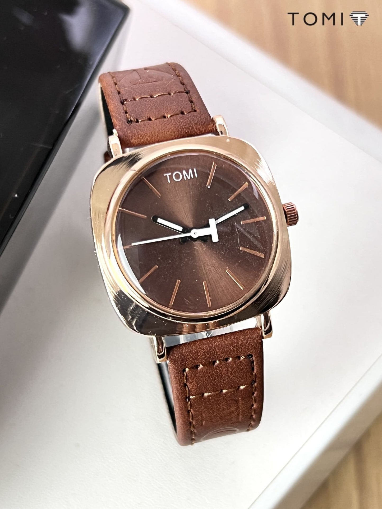 TOMI Original Waterproof Leather Strap Watch