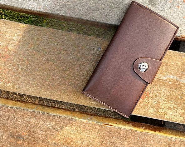 Tri-Fold Pure Leather Long Wallet for Men & Women