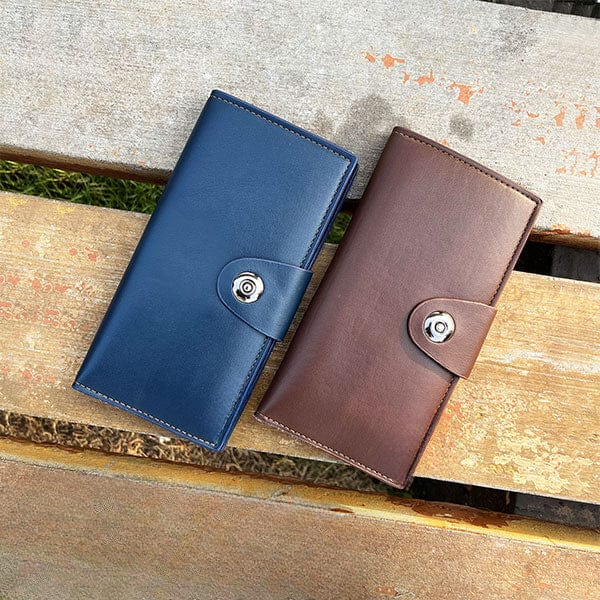 Tri-Fold Pure Leather Long Wallet for Men & Women