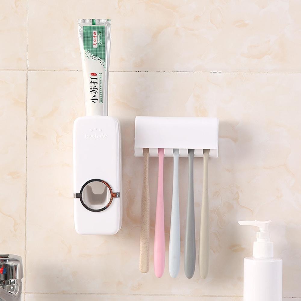 Wall-Mounted Toothbrush & Toothpaste Holder Set