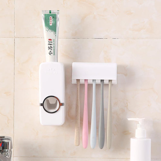 Wall-Mounted Toothbrush & Toothpaste Holder Set