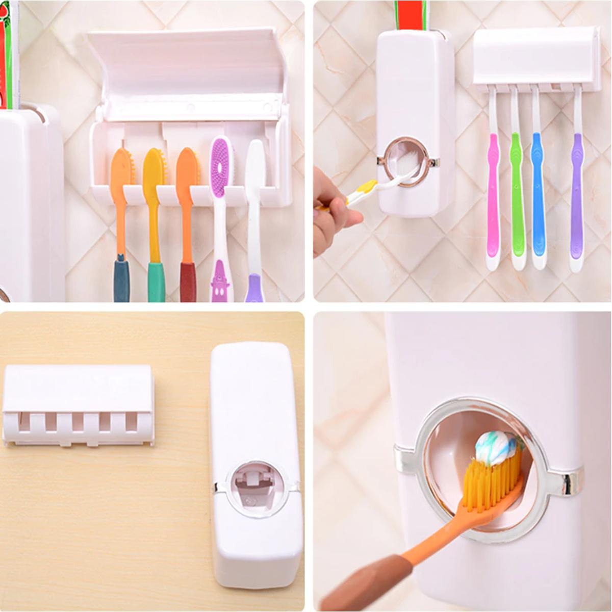 Wall-Mounted Toothbrush & Toothpaste Holder Set