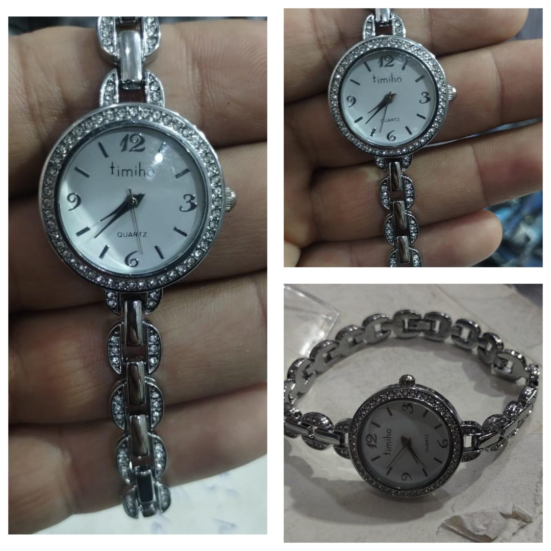 Women’s Silver Analog Watch | Premium Stainless Steel Design