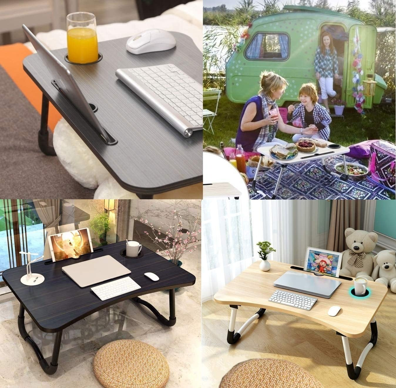 Wooden Foldable Laptop Table – Study, Bed & Drawing Desk