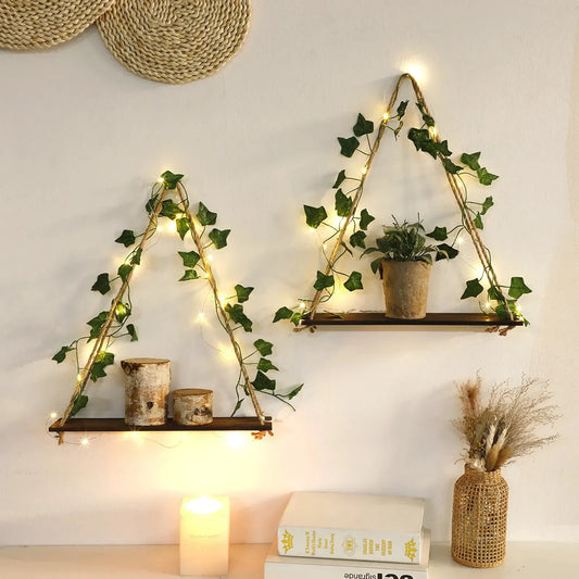 Zii Traders Macrame Wooden Wall Hanging Shelf Home Decor