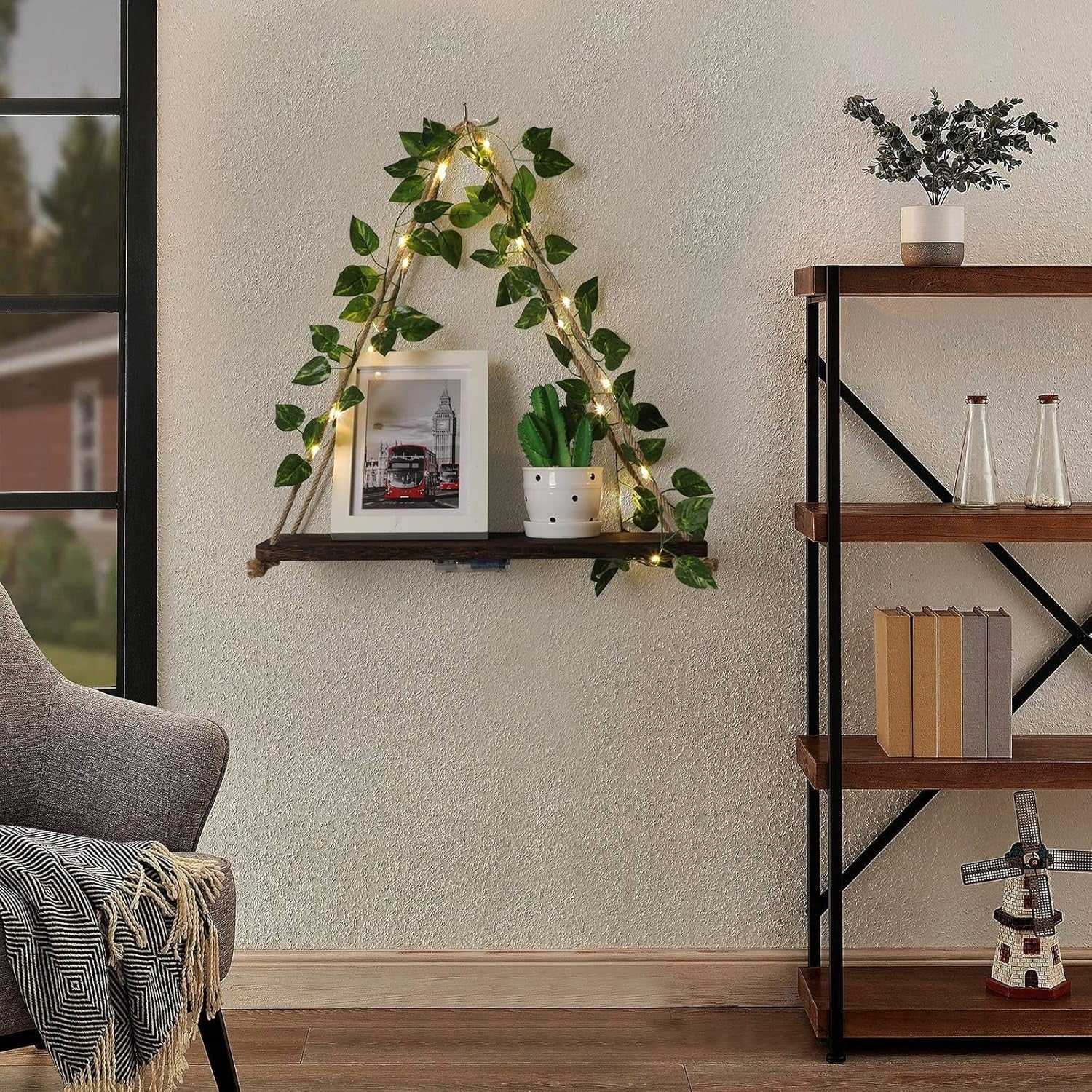 Zii Traders Macrame Wooden Wall Hanging Shelf Home Decor 3