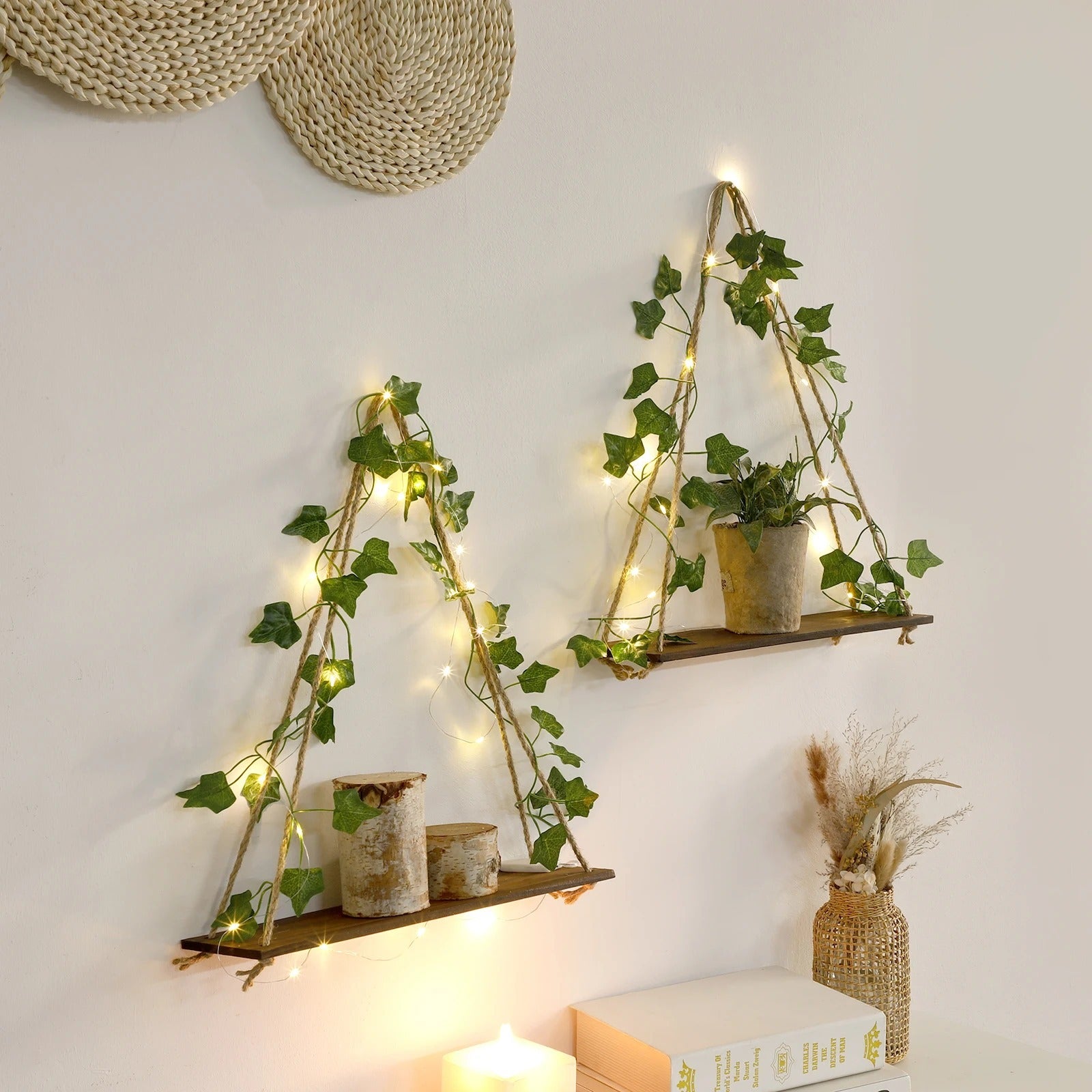 Zii Traders Macrame Wooden Wall Hanging Shelf Home Decor 4