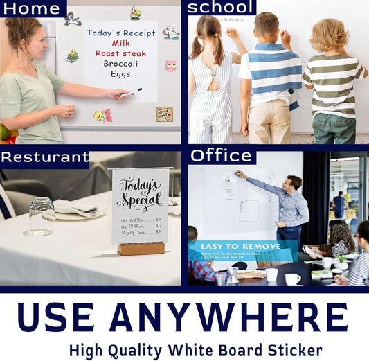 Self-Adhesive Whiteboard Wall Decal with Marker - Happy Deals Mart